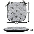 thumbnail image 5 of Skull Chair Seating Cushion, Crowned Skull Crossbones Illustration Against Animal Skin Print Pattern, Soft Seat Pads for Office with Anti-slip Backing, 16"x16", Black White Purplegrey, by Ambesonne, 5 of 7