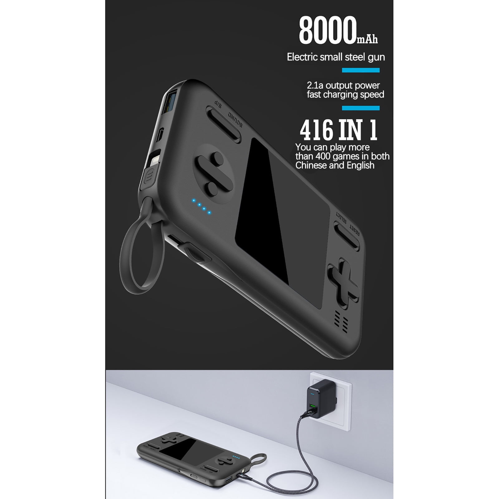 Apmemiss Fathers Day Gifts Clearance D15 Comes with Cable Charging Treasure Game Console Two-In-One Mobile Power Supply 416 Games Clearance Items