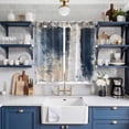 thumbnail image 2 of Navy Blue Grey Kitchen Curtains 84 Inch Length, Modern Abstract Art Rustic Grommet Top Bedroom Living Room Curtains, Light Filtering Cafe Curtain Drapes 2 Panels Set 104''x84'', 2 of 9