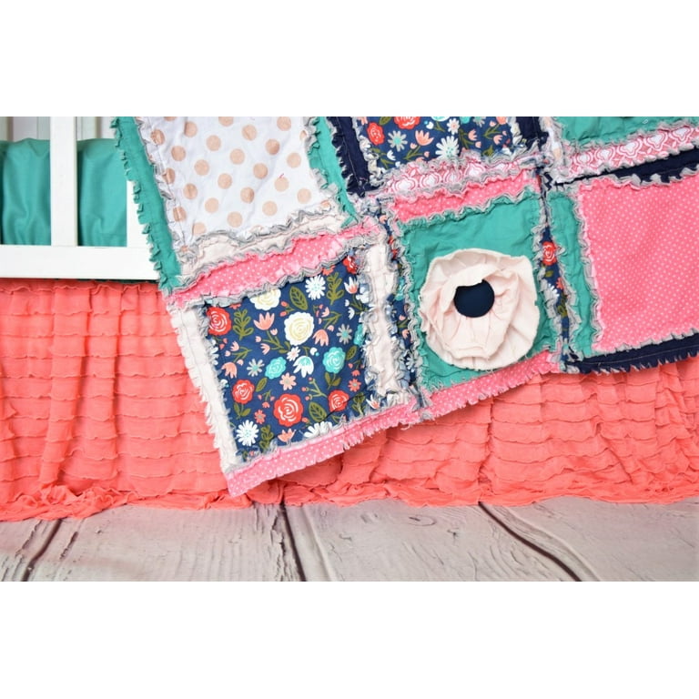 Light Coral Ruffle Crib Skirt for Baby Bedding Nursery Decor Peach Orange Color Walmart