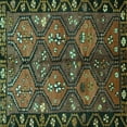 thumbnail image 1 of Ahgly Company Machine Washable Indoor Square Persian Turquoise Blue Traditional Area Rugs, 8' Square, 1 of 4
