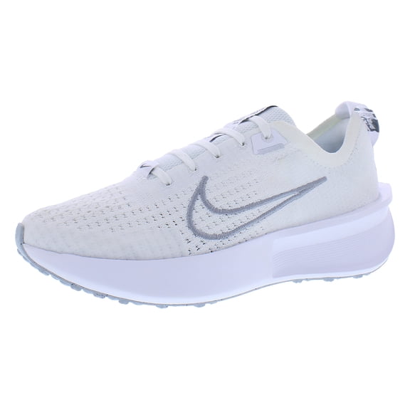 NIKE Interact Run Womens Road Running Shoes FD2292-100 (White/Metallic Silver-Pure P), Size 10