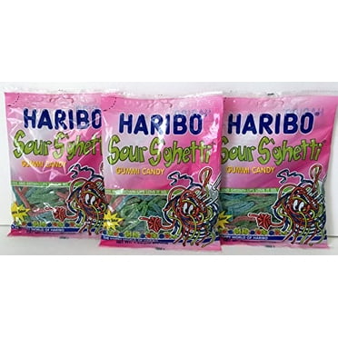 Haribo Sour S'ghetti Gummi Candy 4oz Bag (Pack of 3)
