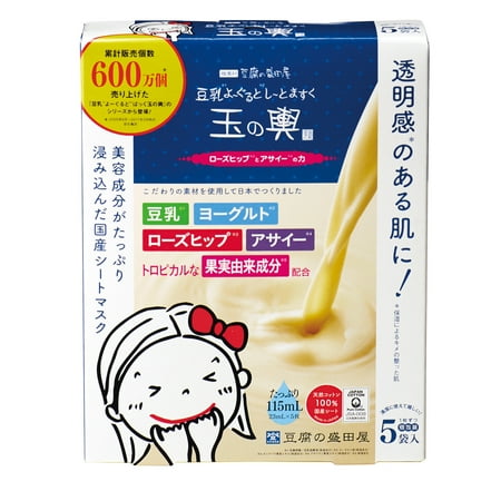 Yogurt Facial Mask - Tofu Moritaya Tamanokoshi Soy Milk Yogurt Facial Sheet Mask, Blue - Brightening