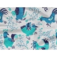 thumbnail image 6 of oneOone Rayon Blue Fabric Rooster Cock Dress Material Fabric Print Fabric By The Yard 56 Inch Wide-FQ, 6 of 8