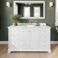 thumbnail image 2 of Wyndham Collection Deborah 60" Cabinet Wood Single Bathroom Vanity in White/Gold, 2 of 6