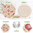 thumbnail image 5 of 6 Pcs Drink Coasters with Holder 3.94in Woven Coasters for Drinks Delicate Christmas Ornaments Coaster Set for Protection Table, 5 of 7