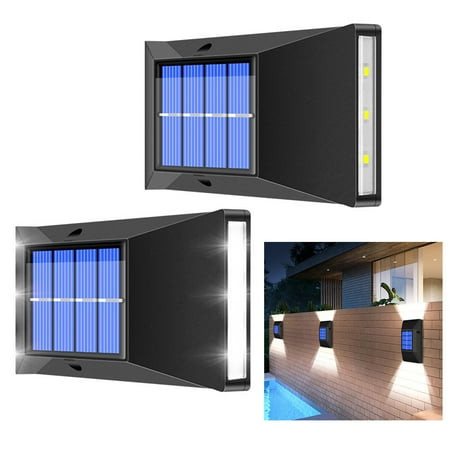 

NIUREDLTD Solar Power 6LED Wall Mount Light Outdoor Garden Route Way Fence Yard Patio Lamp