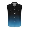 thumbnail image 5 of BVOFAR Gradient Sleeveless Shirts for Men Casual Button Down Beach Tank Tops Summer Lightweight Vests with Pockets Navy XXXL, 5 of 6