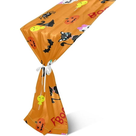 

Hyjoy Table Runner Cute Halloween Cats Elves Machine Washable Non-Slip Farmhouse Table Runners for Dinner Party Holidays Home Decor 13 x 90 Inch