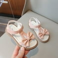 thumbnail image 6 of HAOTAGS Toddler Girls Sandals, Elastic Band Open Toe Hook & Loop Beach Shoes for Toddler Pink 3 T, 6 of 7