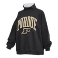 thumbnail image 2 of Women's Pressbox  Black Purdue Boilermakers Oversized Mock Neck Sweatshirt, 2 of 3