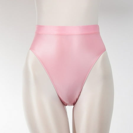 GZWYHT Hipster Panties Clearance High Waisted Underwear Super Thin Shiny Transparent High Waisted Briefs Sexy And Smooth Womens Underwear Sexy Underwear See Through Panties Pink XL