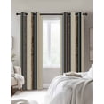 thumbnail image 3 of Boho Streiped Blackout Curtains 63 Inches Long for Bedroom, Vintage Abstract Beige Vertical Stripes Thermal Insulated Room Darkening Black Out Window Curtain Panels Grommet Drapes for Living Room, 3 of 8