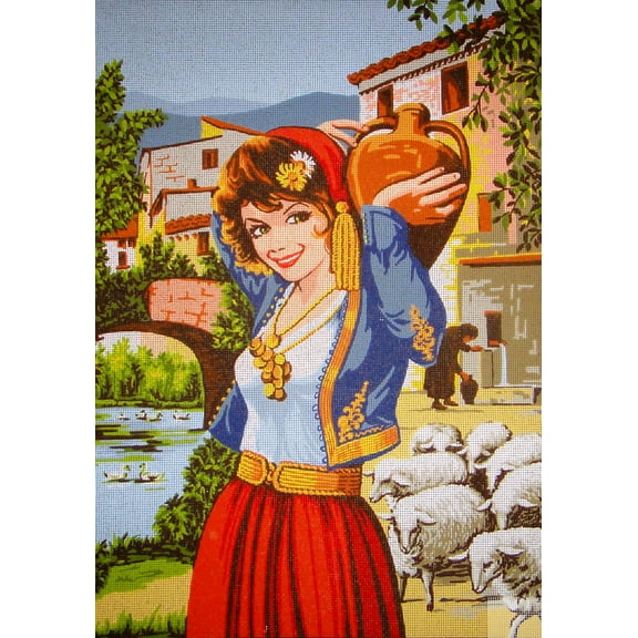 "Welcome" Printed Canvas for  Needlepoint Tapestry Gobelin  Embroidery Gobelin L C1833