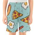 thumbnail image 2 of Pizza Hot Dog Egg Pattern Athletic Shorts Breathable with Comfort Fit Drawstring Casual Sweatshorts Large, 2 of 9