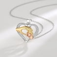 thumbnail image 1 of Collar para madre e hija, collares con colgante de plata de ley 925 para mamá, te mantiene en mi corazón, joyería de oro rosa para mujer, regalo del día de la madre, 1 of 4