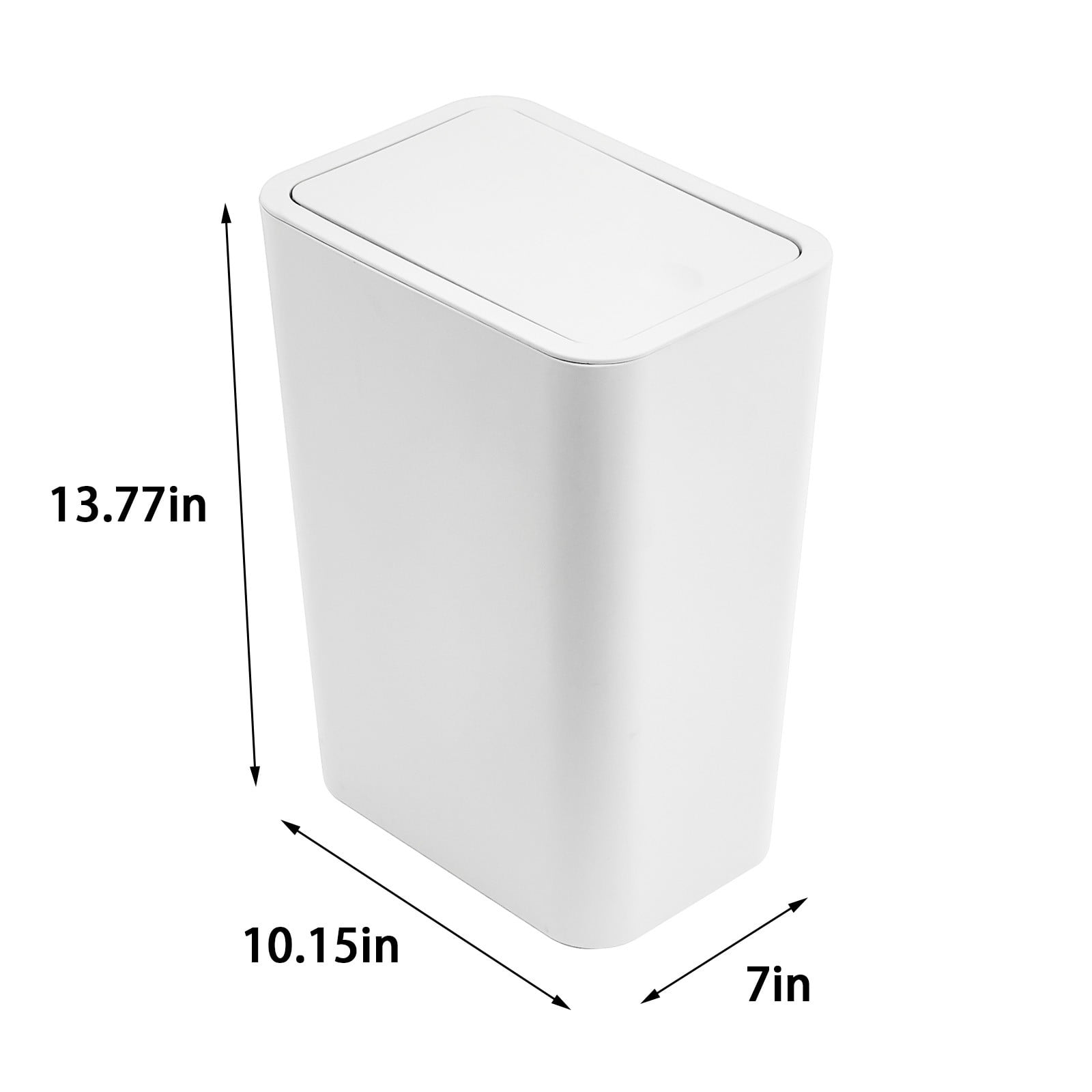 Small Bathroom Trash Can with Press-to-Open Lid, Plastic Wastebasket for Toilet, Office, or Bedroom, Odor-Control Design, Compact Size for Space Saving