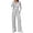 Oatmeal Grey, variant on Women's 2 Piece Matching Lounge Sets Fall Fashion Outfits Henley Neck Sweater Top Wide Leg Pants Sweat Suits