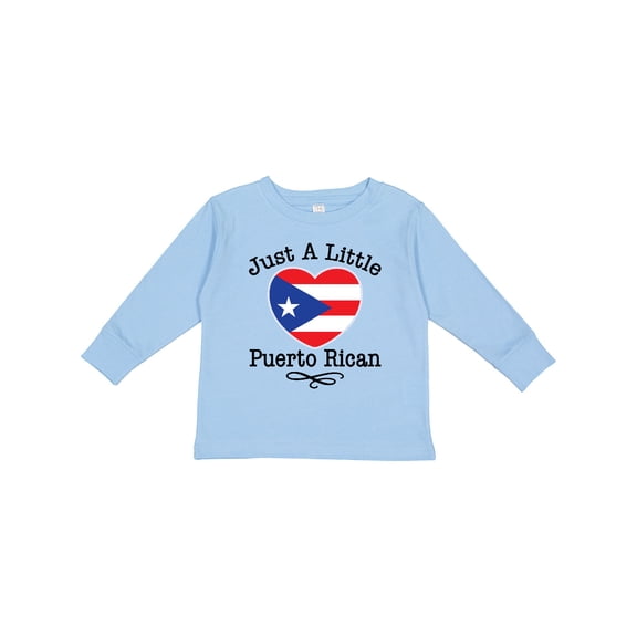 Inktastic Just a Little Puerto Rican Boys or Girls Long Sleeve Toddler T-Shirt
