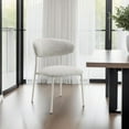 thumbnail image 6 of Side Dining Chair Set of 2-Gray Boucle-Curved Backrest-Metal Legs, 6 of 6