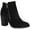 Black, variant on Women's Chunky Stacked Heeled Booties Side Zipper Suede Ankle Boot Taupe 8.5