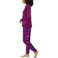 thumbnail image 2 of Nautica Womens Pajamas - Cozy Silky Fleece - 2 Piece Long Sleeve Winter Sleepwear Set for Women (Purple Plaid/XX-Large), 2 of 7