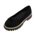 thumbnail image 3 of Zedker Platform Shoes Women Loafer Slip On-Suede Chunky Dress Loafers Casual Business Oxford for Work Black 41, 3 of 10
