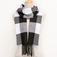thumbnail image 1 of Bufanda de cachemir para hombre y mujer, chal largo de celosía con borlas de colores, ideal para otoño e invierno, gran oferta Fivean unisex, 1 of 2