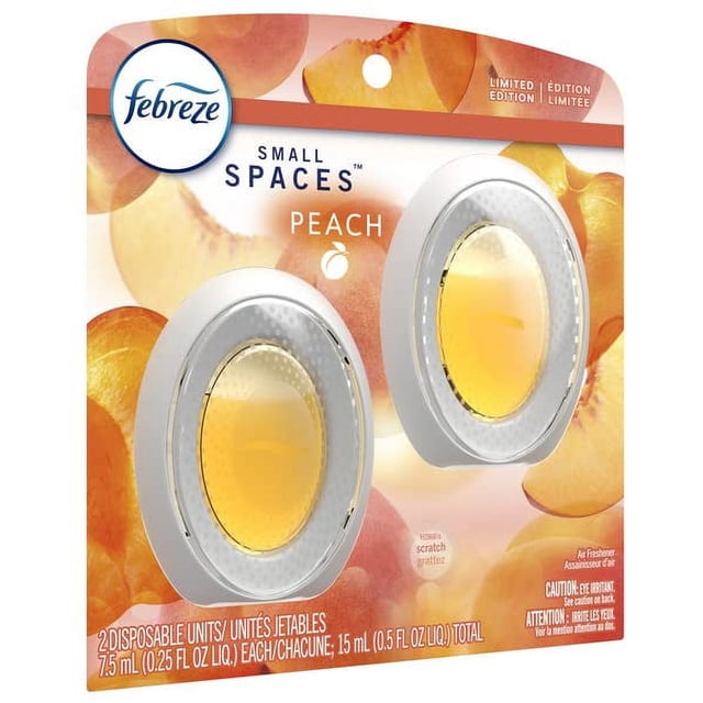 Ambientador Febreze Small Spaces, melocotón, 7 ml, paquete de 2