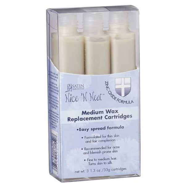 Satin Smooth Zinc Oxide Wax Medium Replacement Cartridges 3pk