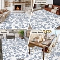 thumbnail image 6 of 5x8 Area Rugs, Blue Flower Non-Skid Rubber Backing Large Rectangle Rugs - Living Room Bedroom Home Office, Vintage Farmhouse Boho Leaf Spring Summer Indoor Floor Mat Carpets Washable Rug, 6 of 9