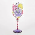 thumbnail image 2 of Lolita Happy 80th Birthday Hand Painted Wine Glass 15oz, 2 of 3