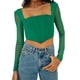 thumbnail image 3 of Txlixc Blusa de mujer, blusa de manga larga, blusa de pecho bajo, blusa de ombligo recortada Txlixc moda, 3 of 9