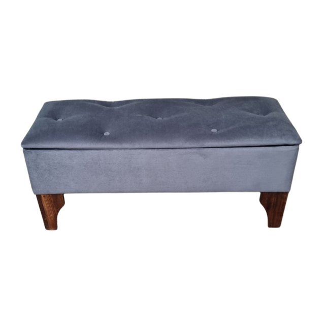 Mueble de felpa Trunk Banquette Rimar con botones grises