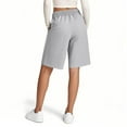 thumbnail image 4 of Womens Athletic Shorts, Audhol Women's Solid Color Comfortable Loose Cotton Shorts Casual Pants Drawstring Sports Pants Sweat Shorts Women Grey S, 4 of 8