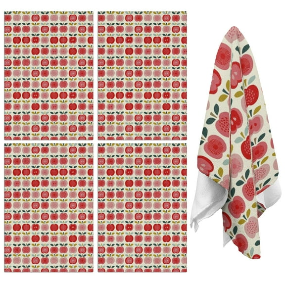 Apple Kitchen Towels Set of 2,Ultra Absorbent & Fast Drying Farmhouse Dish Towels 18x26 Inch,Decorative Hand Towels for Kitchen,Bathroom,Cooking,Baking,Housewarming Gift.