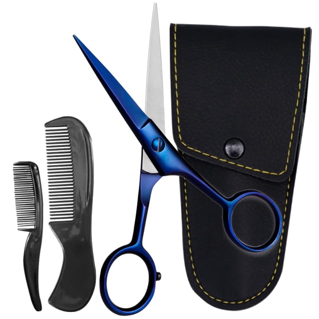 Tijeras para barba ONTAKI de acero alemán de 13 cm, kit de viaje