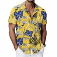 thumbnail image 2 of Titcea Hawaiian Shirts Men Short Sleeve Lapel Stylish Palm Tree Print Shirt Loose Comfort Summer Beach Vacation Tops, M-3XL, 2 of 8