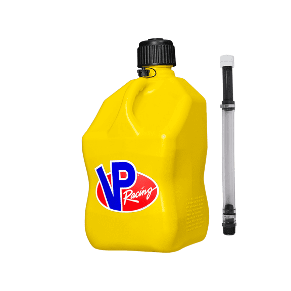 VP Racing Utility Jug 5.5 Gallon   Deluxe Hose - Mix and Match Between 11 Different Colors - Made in the USA (1 Pack, Yellow)