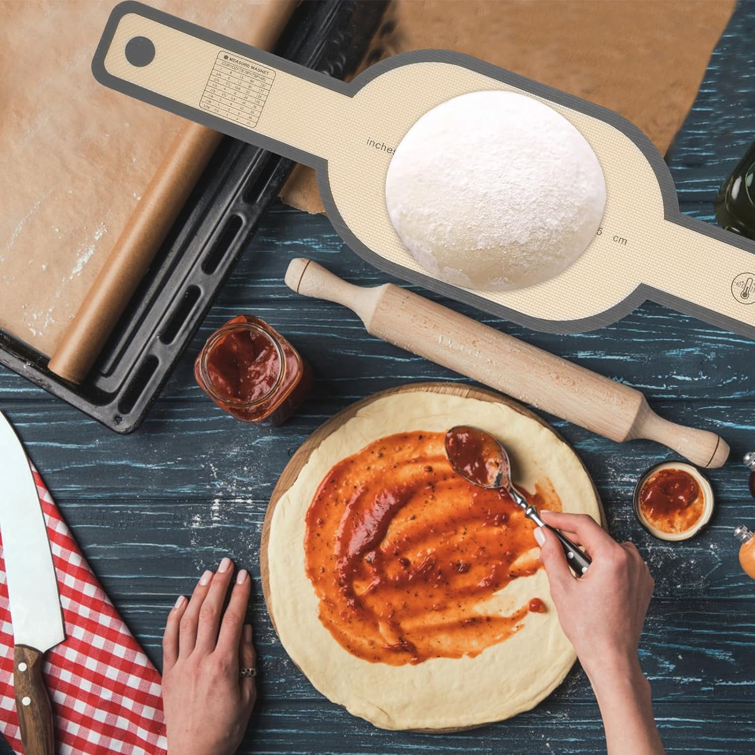 Wiher 4 Pack Thickened Silicone Bread Sling, Reusable Sourdough Bread Baking Mat For Dutch Oven, Non-Stick, Easy To Clean, With Extra Long Handles Bread Baking Sheet Liner Elliptic