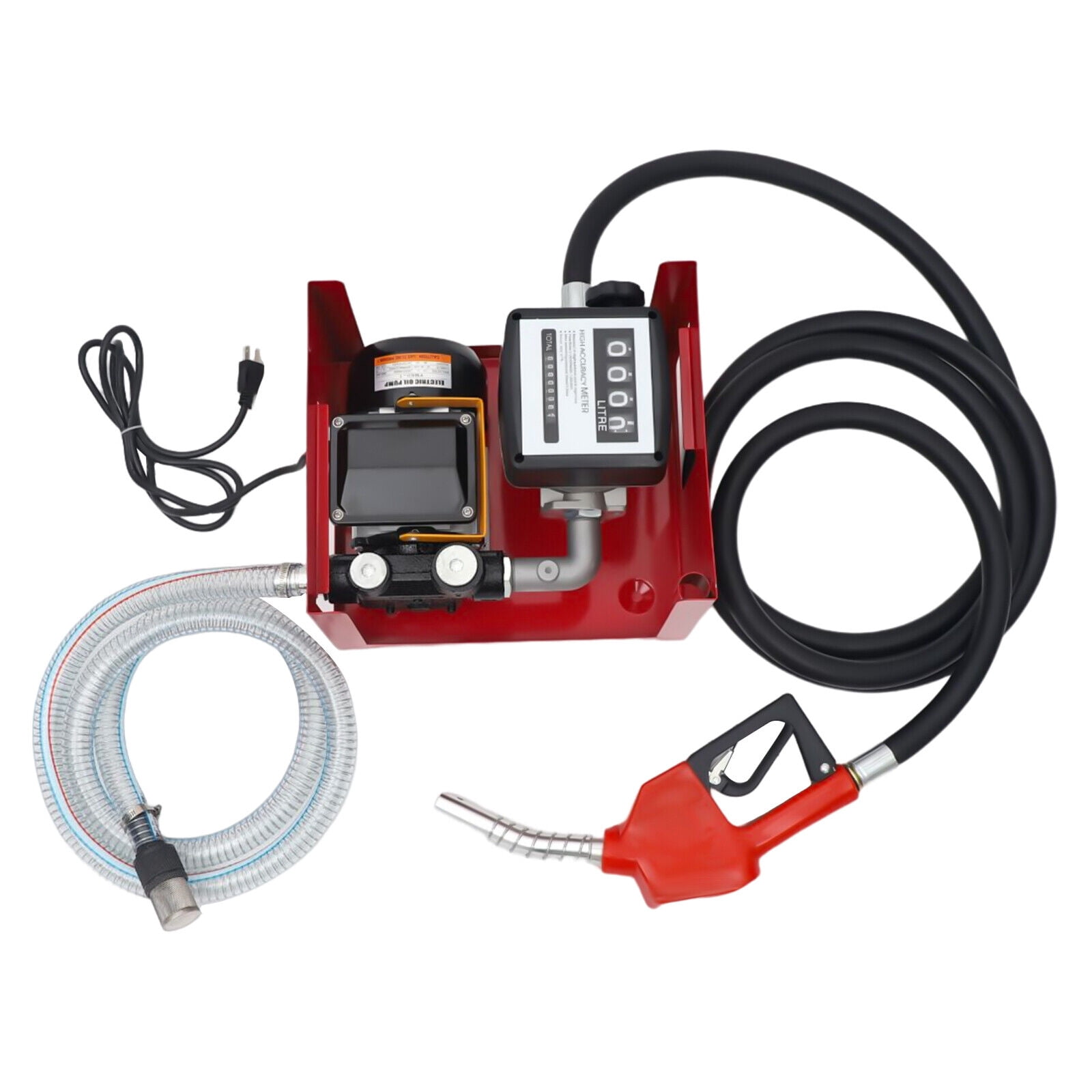 Electric Oil Fuel Diesel Gas Transfer Pump W/ Nozzle Meterr Oil Fuel Diesel 110V