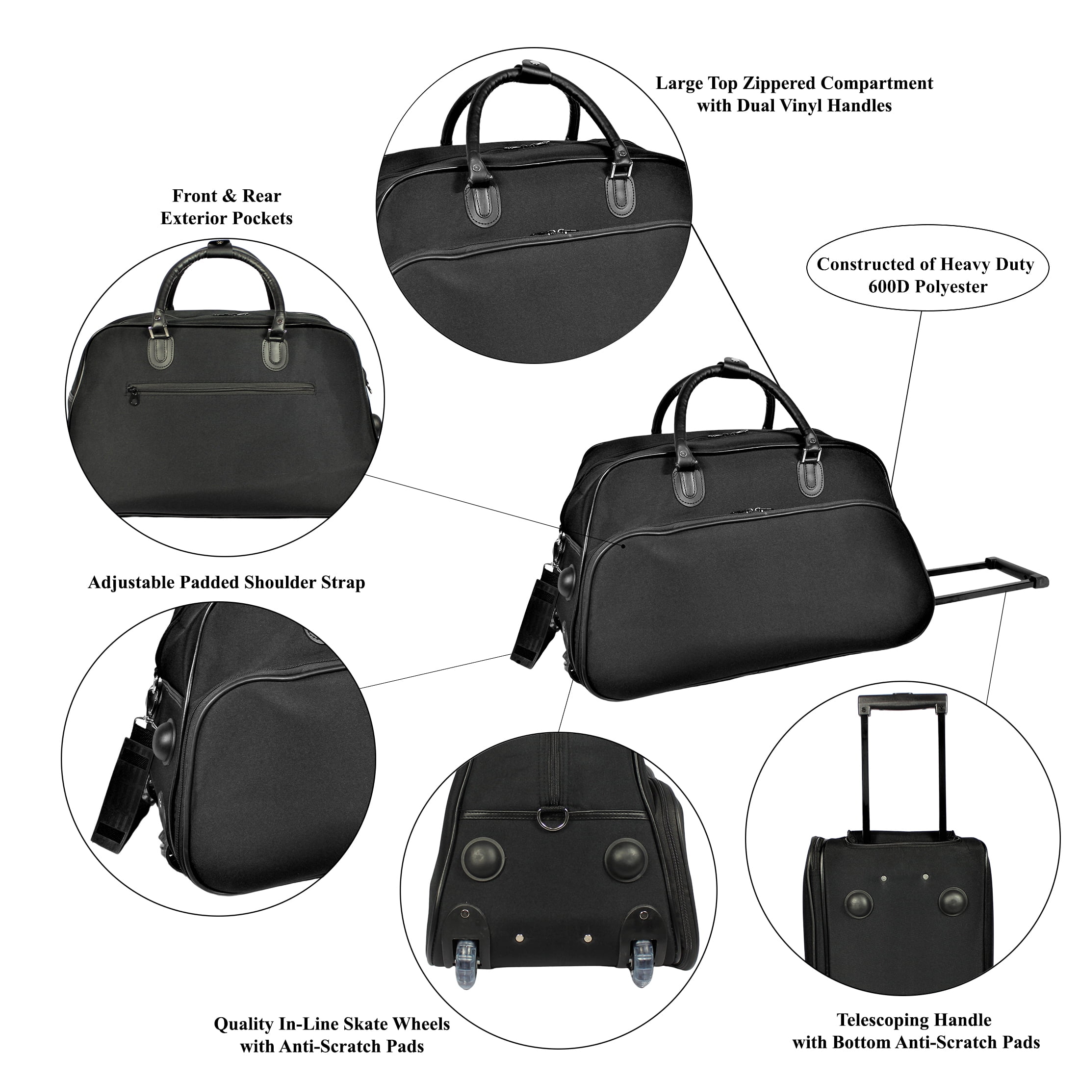 CalBags Classic Prints 21-Inch Carry-On Rolling Duffel Bag, Anchor (WT8112022-302)