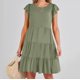 thumbnail image 1 of Puntoco Vestido De Manga Corta De Verano De Color Sólido Para Mujer Verde S,Regalos Para Mujer Joven, 1 of 9