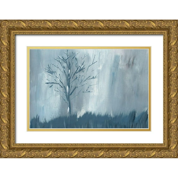 Lee, Judson 14x11 Gold Ornate Wood Framed with Double Matting Museum Art Print Titled - Winter Tree Rain