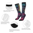 thumbnail image 3 of Fotbe Neon Zombie Skull Calcetas Divertidas Estampadas para Hombre y Mujer, Calcetas de Algodón hasta la Rodilla para Caminar, Correr, Enfermería y Embarazo, 3 of 6