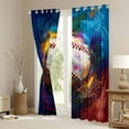 thumbnail image 3 of Castle Fairy Teens Baseball Gamer Blackout Curtains Set of 2 (52x84 Each),Graffiti Splash Ball Game Window Curtains,Gradient Sport Theme Curtains and Drapes,Breathable Home Decor, 3 of 6