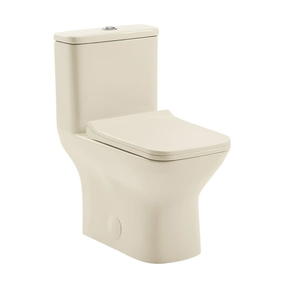 Charme One Piece Square Toilet Dual Flush 1.1/1.6 gpf in Bisque