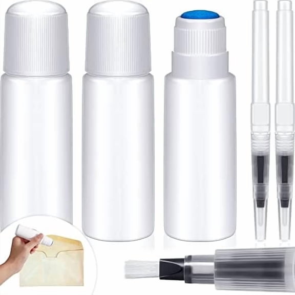 3 Packs Envelope Moistener and 3 Packs Pencil Style Moistener Stamp Licker Mailing Letter Sealer and Stamp Wetter Roller for Office Classroom, Bottle Type, Sponge Tipped