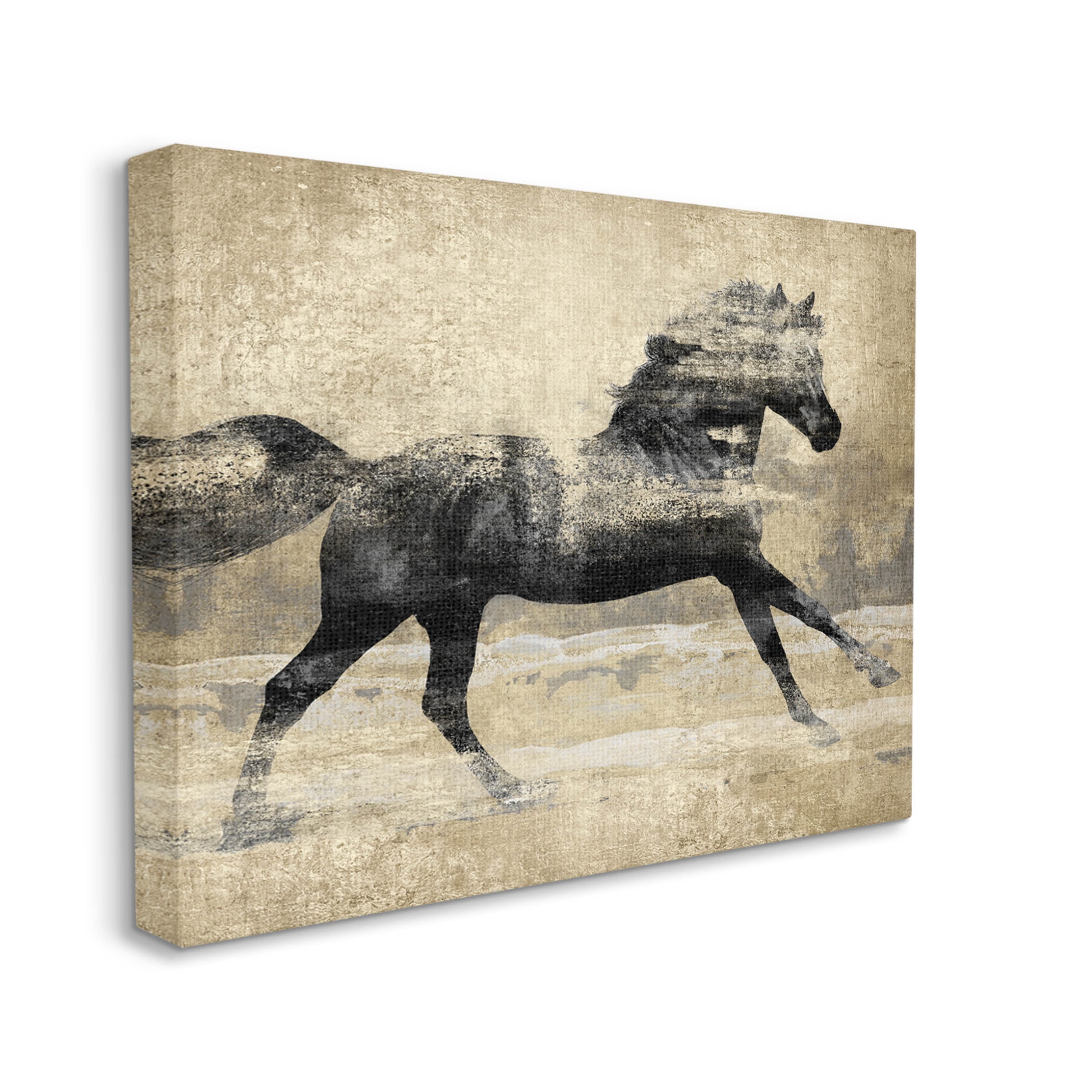 Stupell Industries Western Galloping Horse Portrait Graphic Art Gallery Wrapped Canvas Print Wall Art, Design by Tina Blakely
